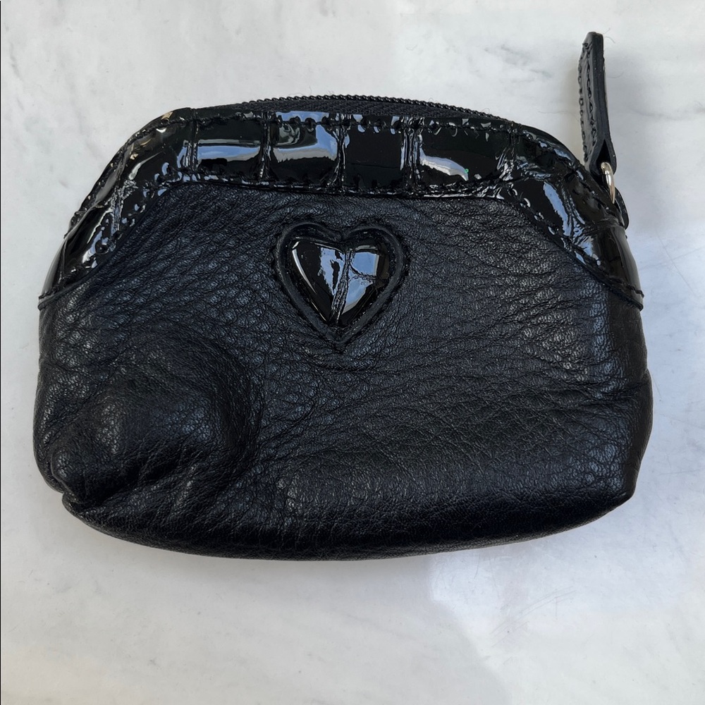 Brighton black Leather Heart Coin Purse